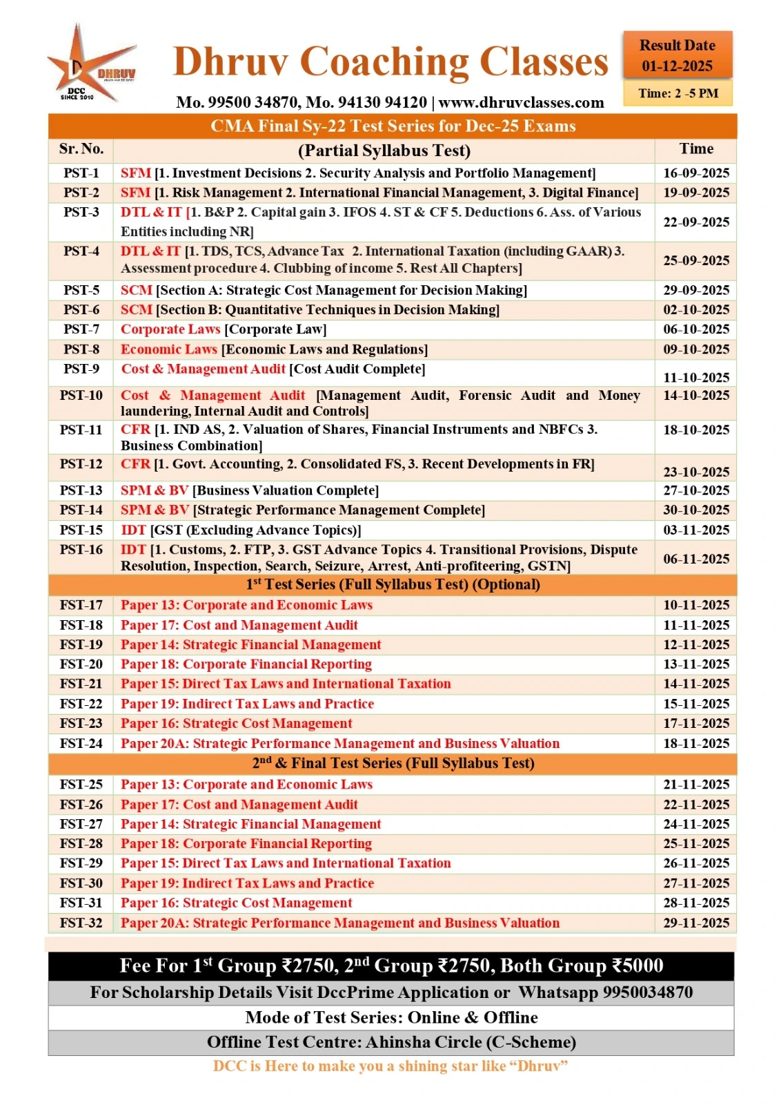 CMA Final Test Series