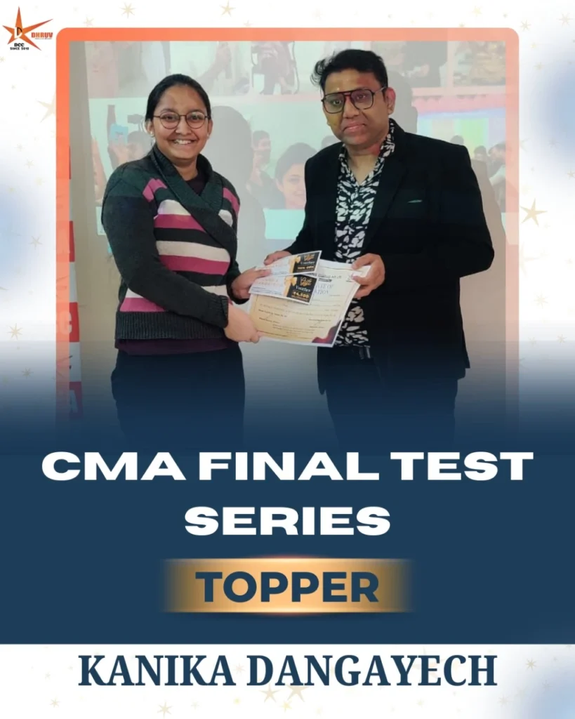 Topper of CMA Inter Test Series